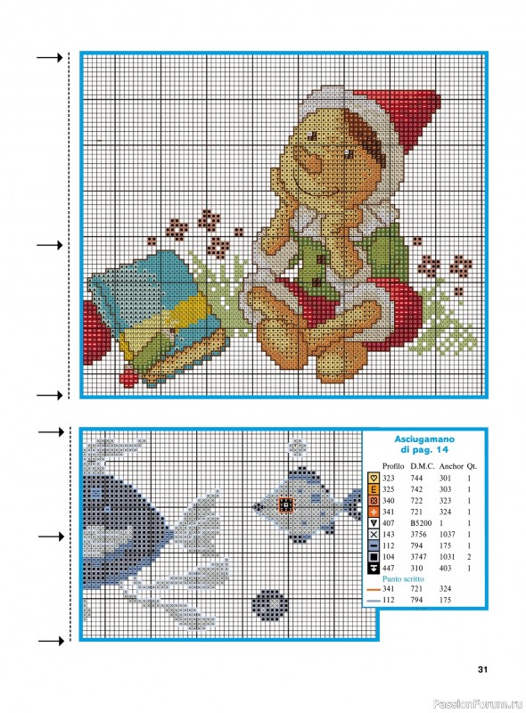 Коллекция вышивки в журнале &laquo;Profilo Punto Croce Bebe №1 2026&raquo;