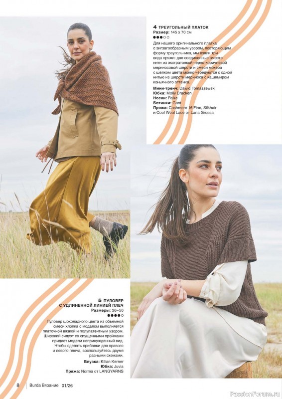 Вязаные модели в журнале &laquo;B-Вязание №1 2026&raquo;