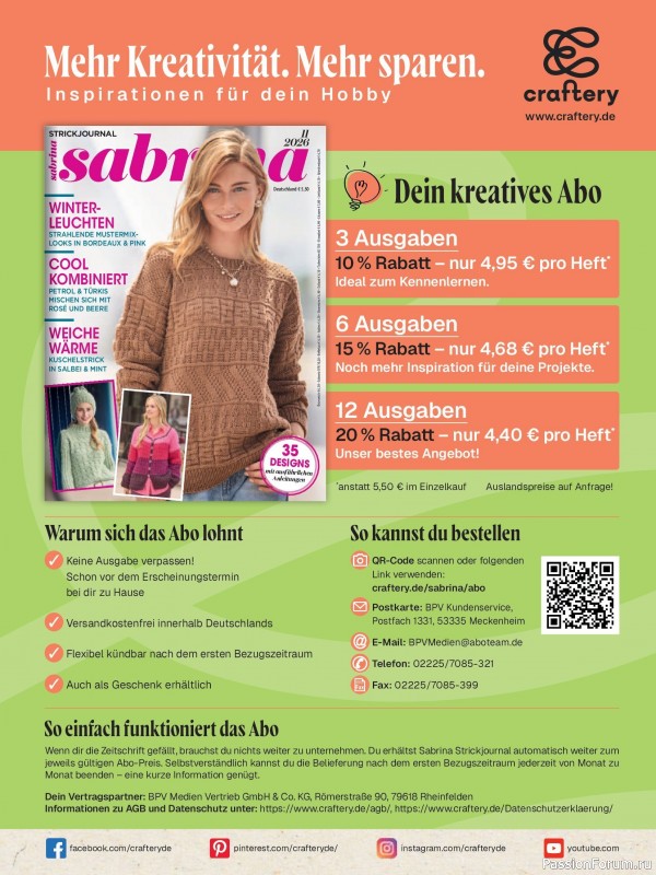 Вязаные модели в журнале &laquo;Sabrina №11 2026 German&raquo;