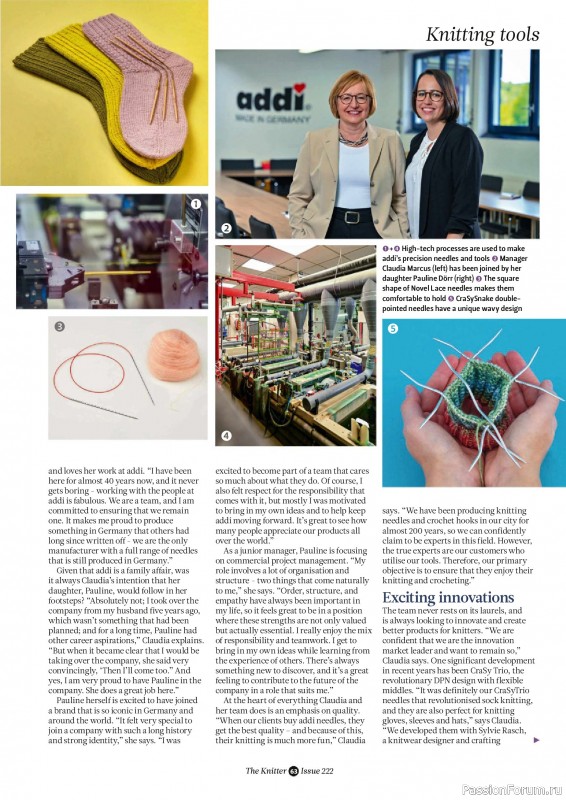 Вязаные проекты спицами в журнале «The Knitter №222 2025»