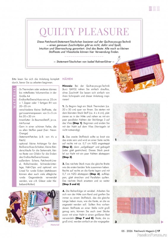Коллекция проектов для рукодельниц в журнале &laquo;Patchwork das Magazin №5 2026&raquo;