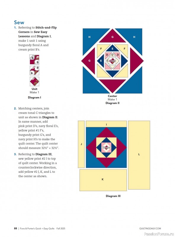 Коллекция проектов для рукодельниц в журнале «Quick+Easy Quilts - Fall 2025»