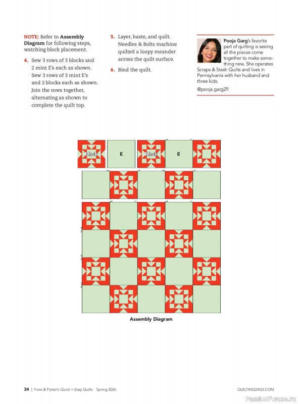 Коллекция проектов для рукодельниц в журнале &laquo;Quick+Easy Quilts - Spring 2026&raquo;
