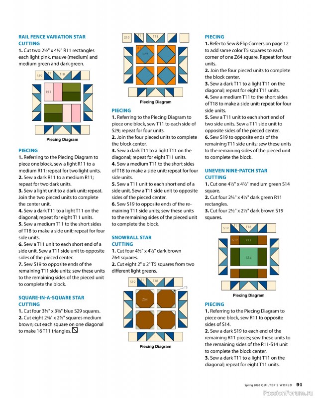 Коллекция проектов для рукодельниц в журнале «Quilter's World - Spring 2026»