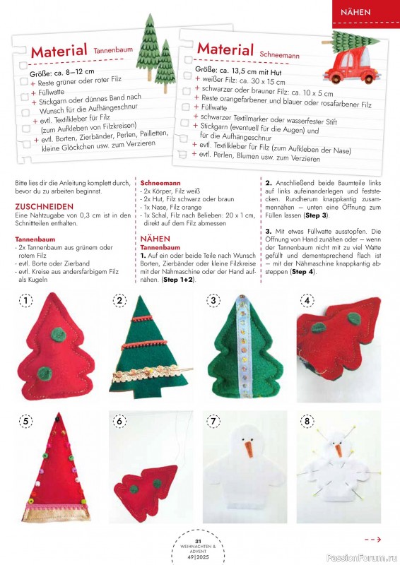 Коллекция проектов для рукодельниц в журнале «Weihnachten & Advent - selber machen №49 2025»