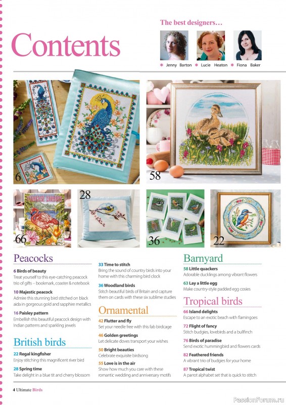 Коллекция вышивки в журнале «Cross Stitch Birds - March 2025»