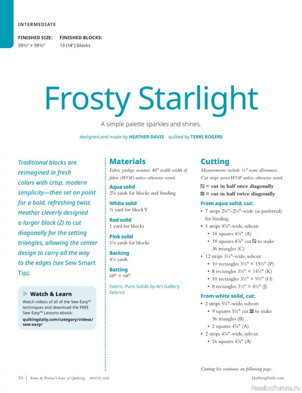 Коллекция проектов для рукодельниц в журнале «Fons & Porter's Love of Quilting - Winter 2026»