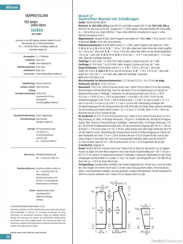 Вязаные проекты в журнале «Hundert Seiten voller Ideen Jacken №1 2023»