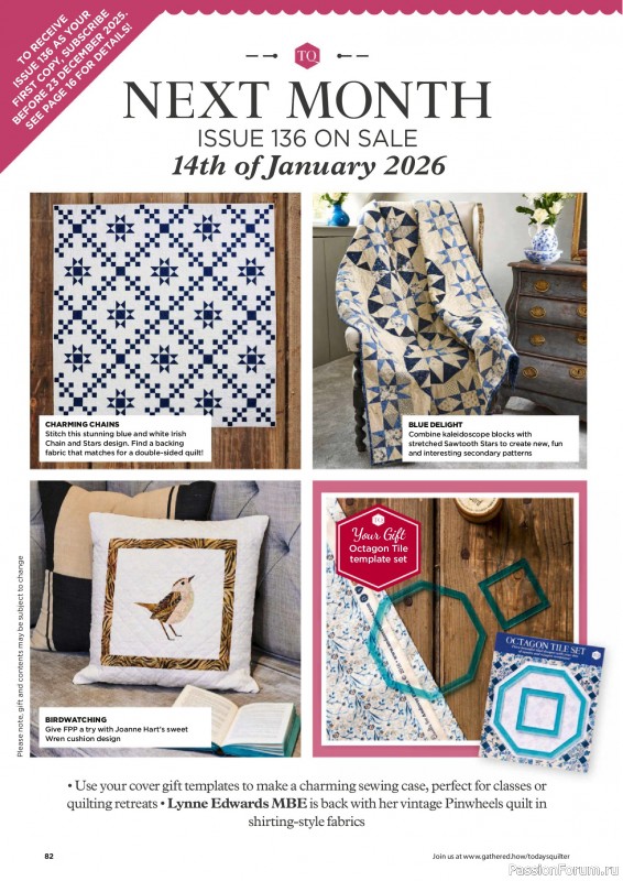 Коллекция проектов для рукодельниц в журнале «Todays Quilter №135 2025»