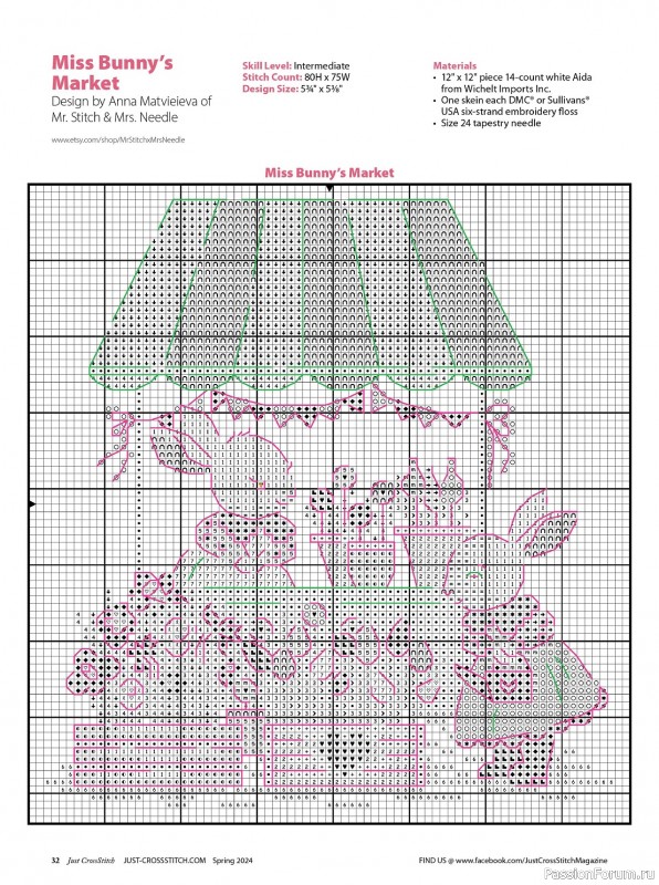 Коллекция вышивки в журнале «Just CrossStitch - Spring 2024»