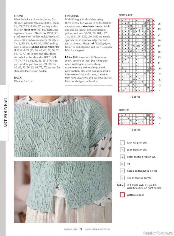 Вязаные модели для весны в журнале «Interweave Knits - Spring 2022»