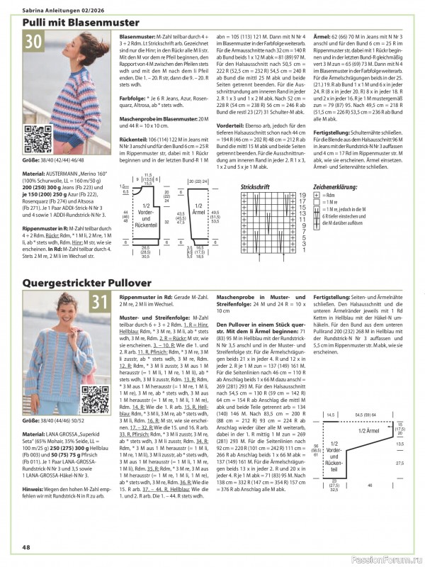 Вязаные модели в журнале &laquo;Sabrina №2 2026 Germany&raquo;