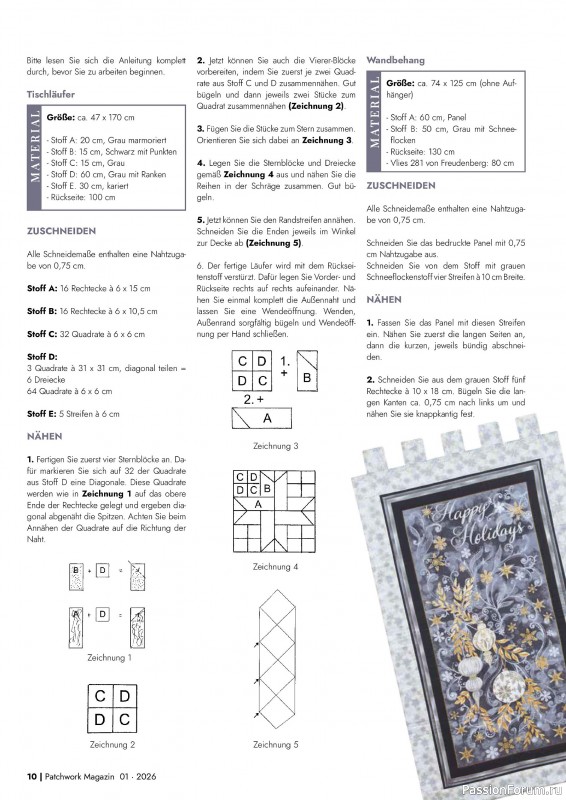 Коллекция проектов для рукодельниц в журнале «Patchwork das Magazin №1 2026»