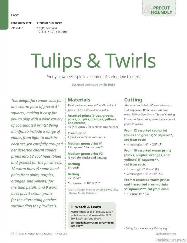Коллекция проектов в журнале &laquo;Fons & Porter's Love of Quilting - Spring 2026&raquo;