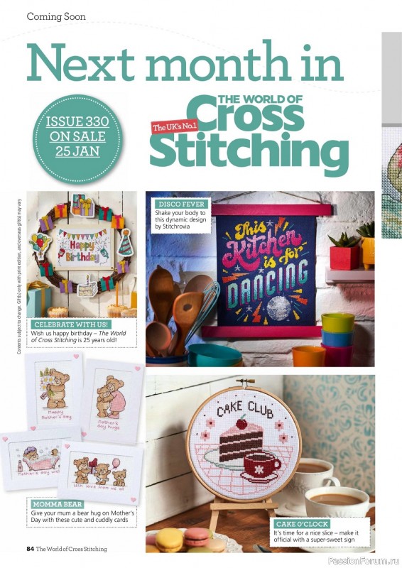 Коллекция вышивки в журнале «The World of Cross Stitching №329 2022»