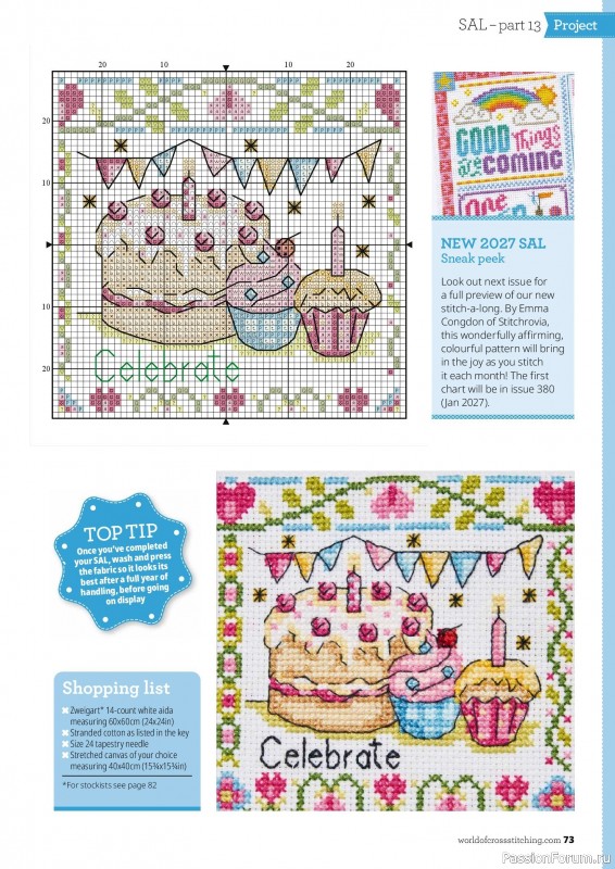 Коллекция вышивки в журнале «The World of Cross Stitching №378 2026»