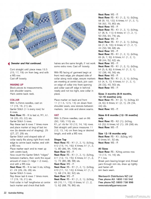 Вязаные модели спицами в журнале &laquo;Australian Knitting Vol.18 №1 2026&raquo;