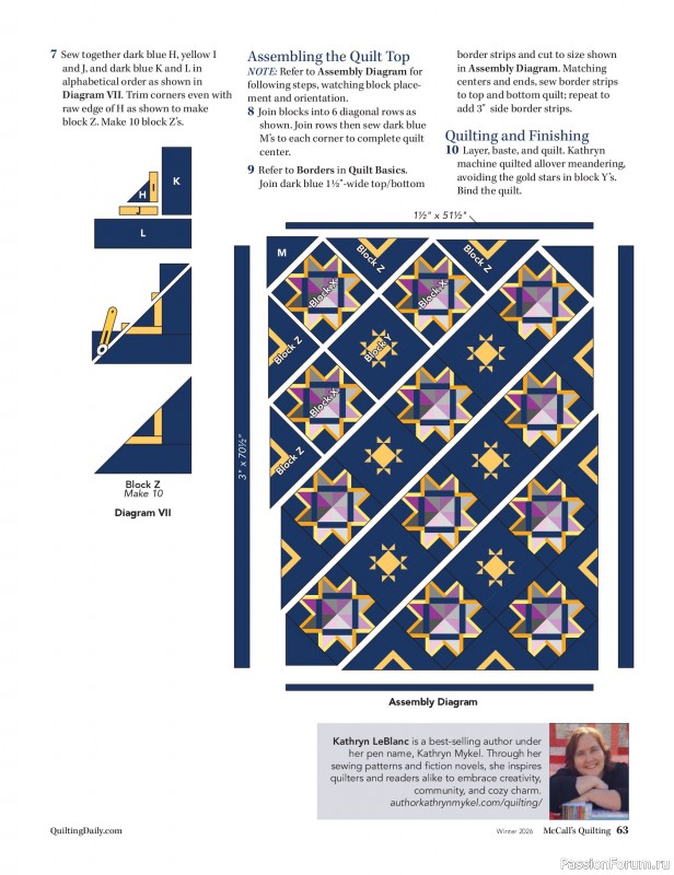 Коллекция проектов для рукодельниц в журнале «McCall's Quilting - Winter 2026»