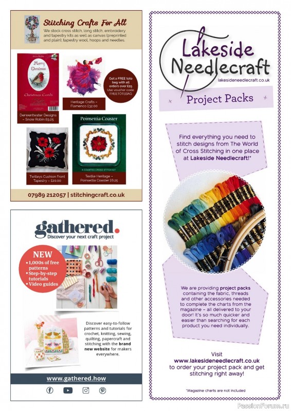 Коллекция вышивки в журнале «The World of Cross Stitching №338 2022»