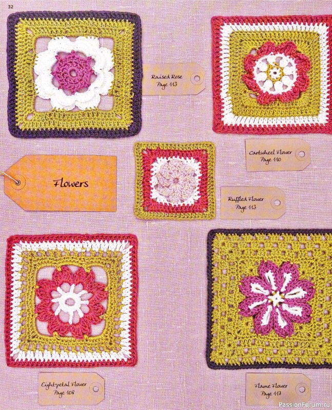 Вязаные проекты в книге «150 Crochet Blocks». Часть 1
