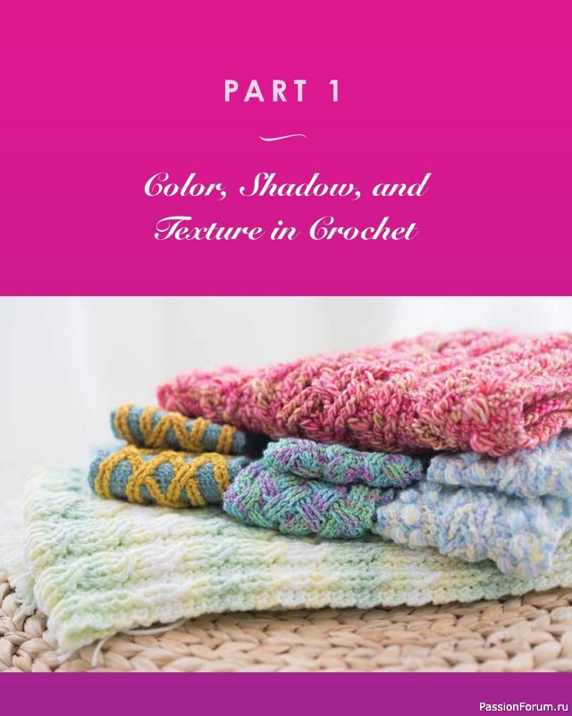 Вязаные проекты в книге «Colorful Crochet Cables»