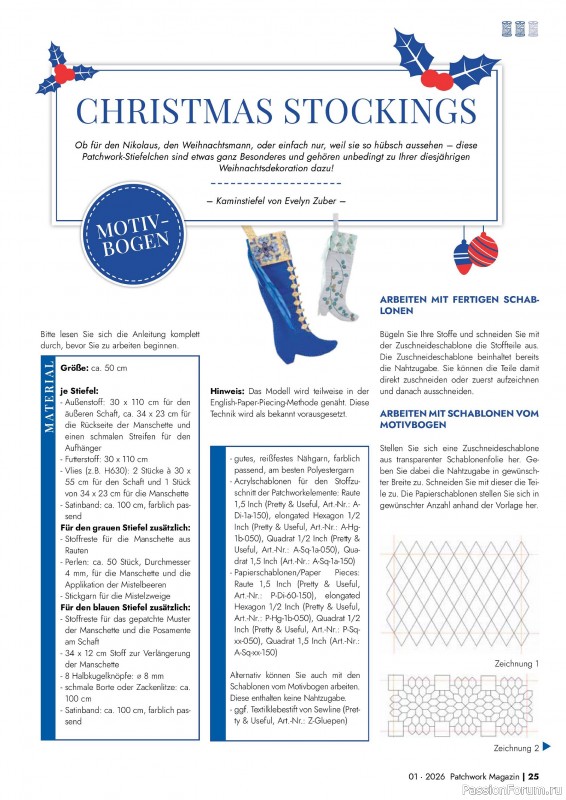 Коллекция проектов для рукодельниц в журнале «Patchwork das Magazin №1 2026»