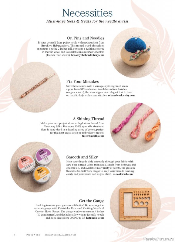Коллекция проектов для рукодельниц в журнале &laquo;PieceWork - Spring 2025&raquo;