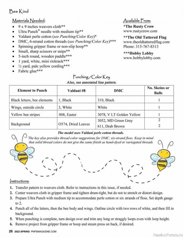 Новые техники рукоделия в журнале «Punch Needle & Primitive Stitcher-Spring 2022»