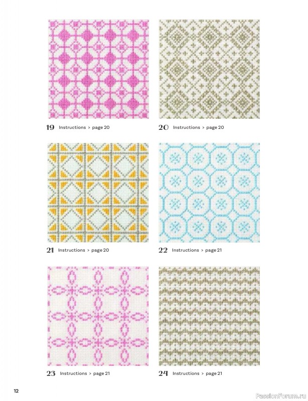 Вязаные проекты в книге &laquo;200 Japanese Cross Stitch Designs&raquo;.