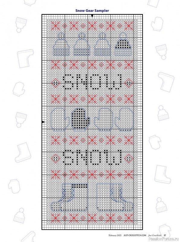 Коллекция вышивки в журнале «Just CrossStitch - February 2023»