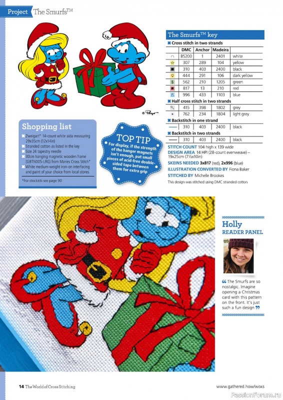 Коллекция вышивки в журнале «The World of Cross Stitching №338 2022»