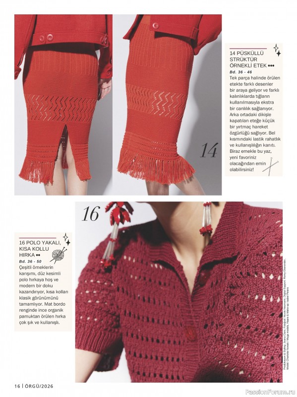 Вязаные модели в журнале &laquo;Burda Orgu №1 2026&raquo;