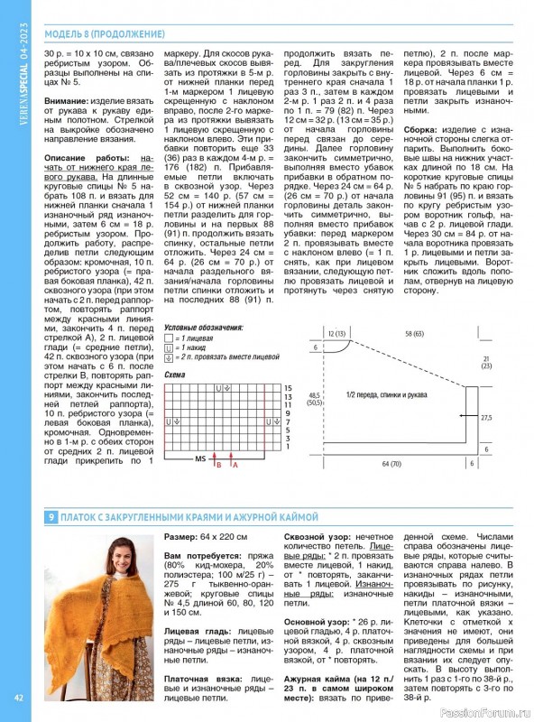 Вязаные модели в журнале «Модное вязание №4 2023»