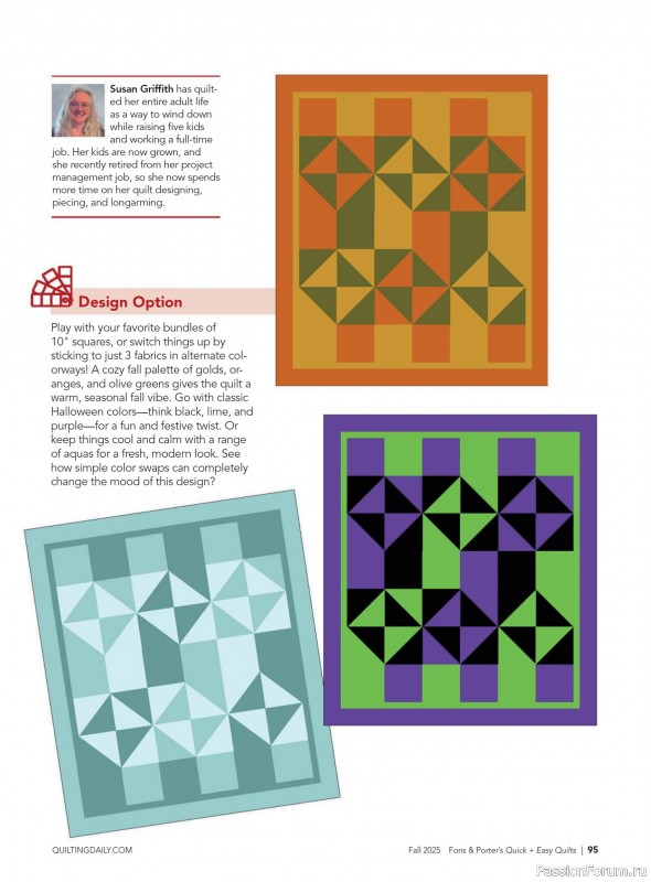 Коллекция проектов для рукодельниц в журнале «Quick+Easy Quilts - Fall 2025»