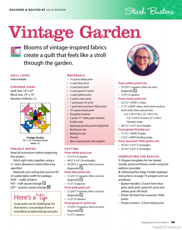 Коллекция проектов для рукодельниц в журнале «Quilter's World - Spring 2026»