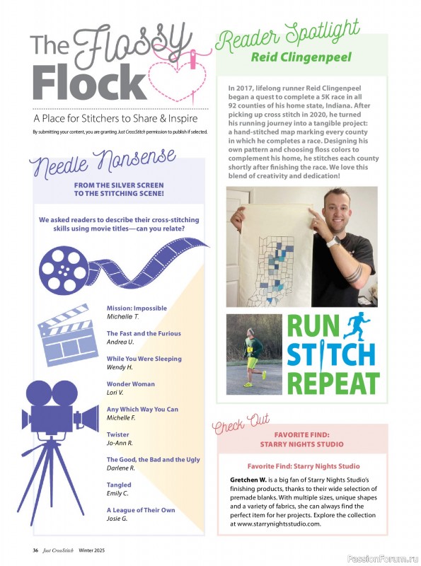 Коллекция вышивки в журнале «Just CrossStitch - Winter 2025»