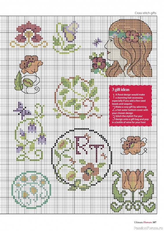 Коллекция вышивки в журнале «Ultimate CrossStitch Flowers - 2025»