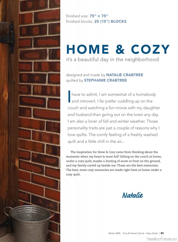 Коллекция проектов для рукодельниц в журнале &laquo;Quick+Easy Quilts - Winter 2026&raquo;