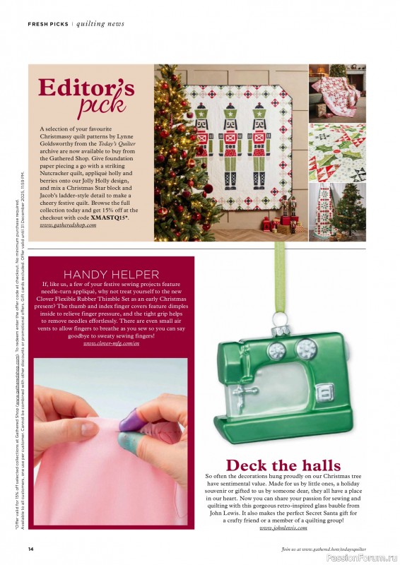Коллекция проектов для рукодельниц в журнале «Todays Quilter №133 2025»