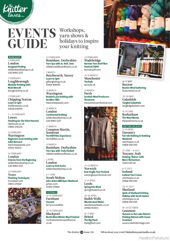 Вязаные проекты спицами в журнале «The Knitter №224 2026»