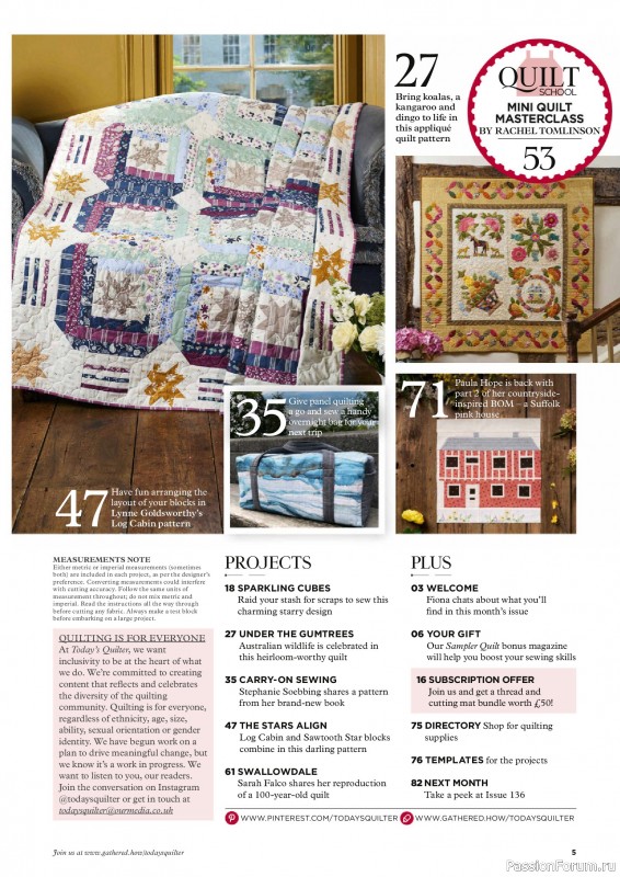 Коллекция проектов для рукодельниц в журнале «Todays Quilter №135 2025»