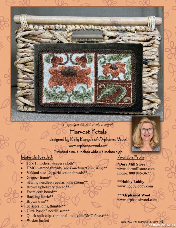 Коллекция вышивки в журнале «Punch Needle & Primitive Stitcher – Fall 2025»