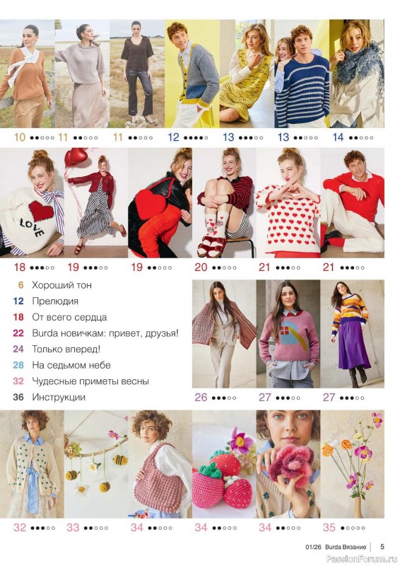 Вязаные модели в журнале &laquo;B-Вязание №1 2026&raquo;