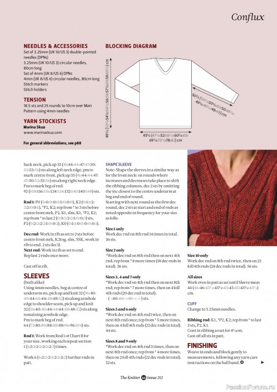 Вязаные проекты спицами в журнале «The Knitter №212 2025»