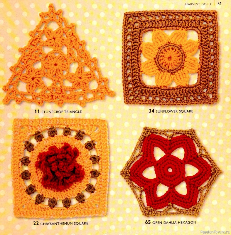 Вязаные проекты в книге &laquo;75 Crocheted Floral Blocks&raquo;. Часть 1