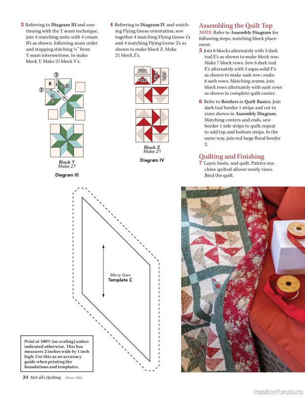Коллекция проектов для рукодельниц в журнале «McCall's Quilting - Winter 2026»