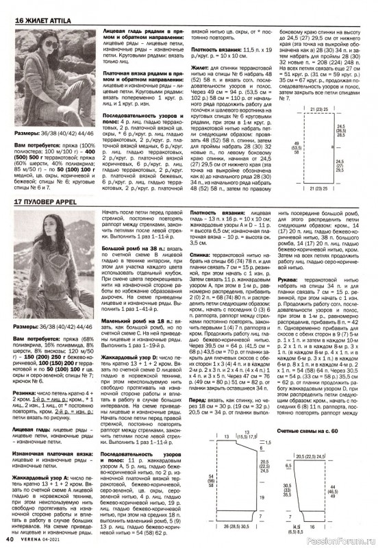Вязаные модели в журнале «Verena №4 2021»
