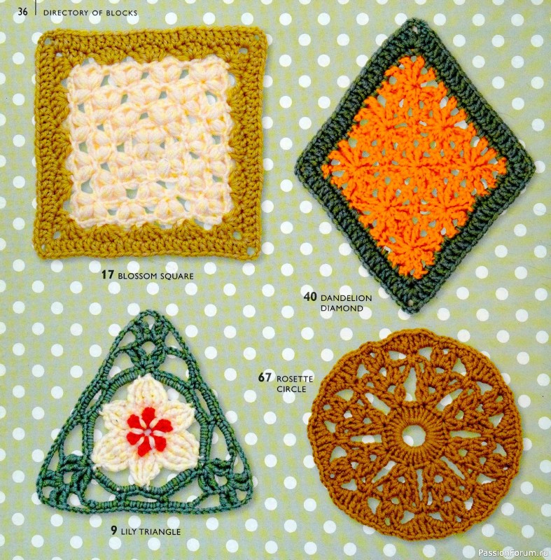 Вязаные проекты в книге &laquo;75 Crocheted Floral Blocks&raquo;. Часть 1