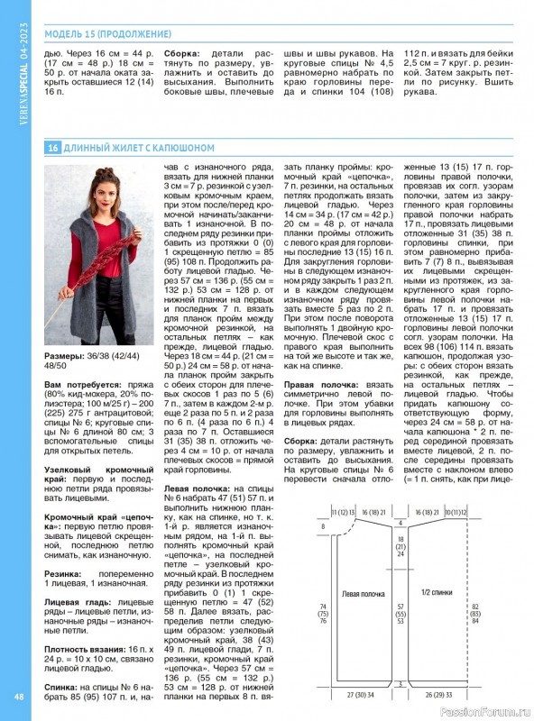 Вязаные модели в журнале «Модное вязание №4 2023»