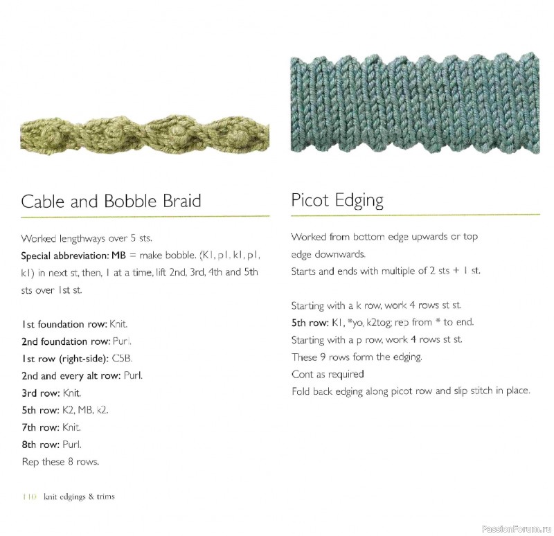 Вязаные проекты в книге &laquo;Knit Edgings & Trims 150 Stitches&raquo;.